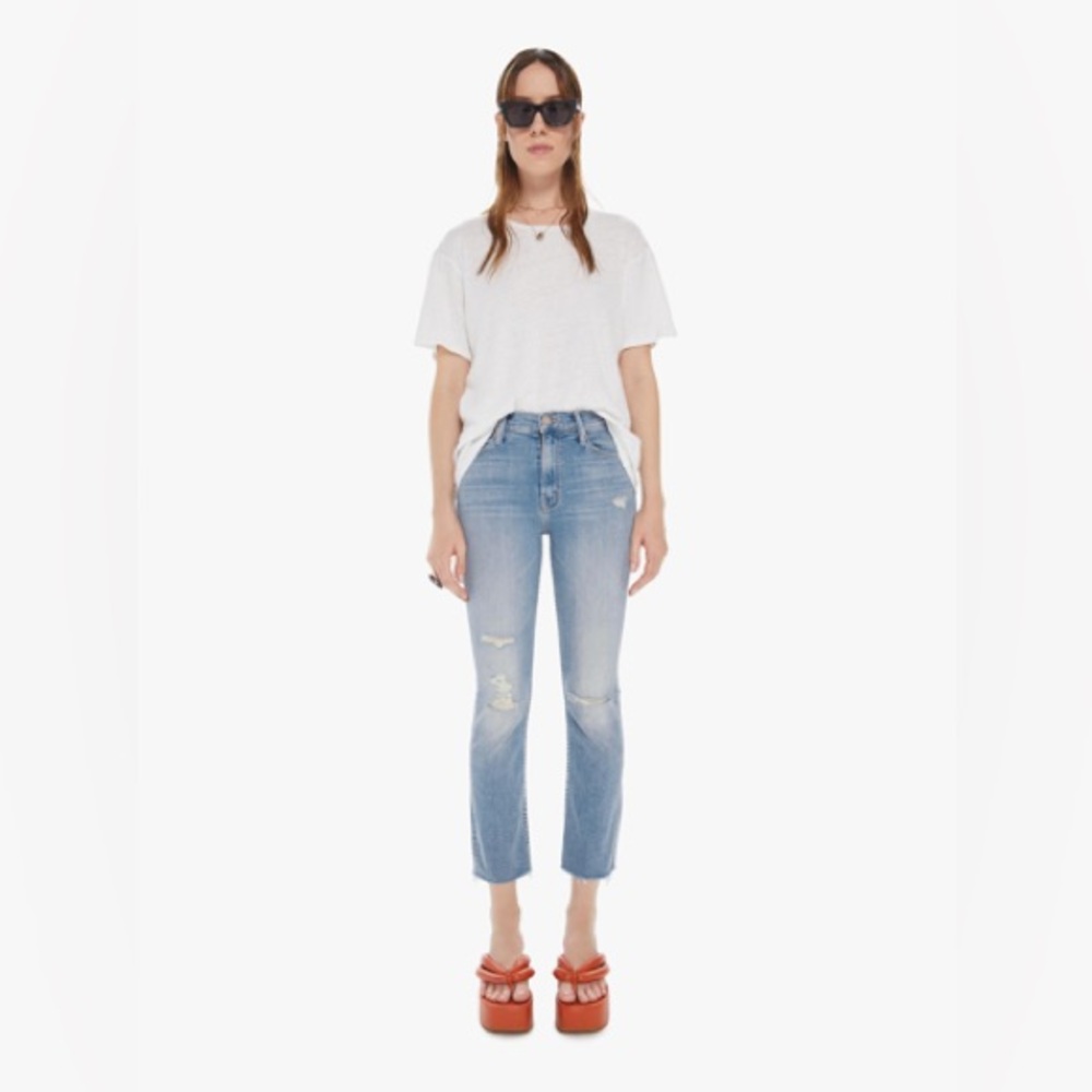 Mother Denim The Mid Rise Dazzler Ankle Fray
